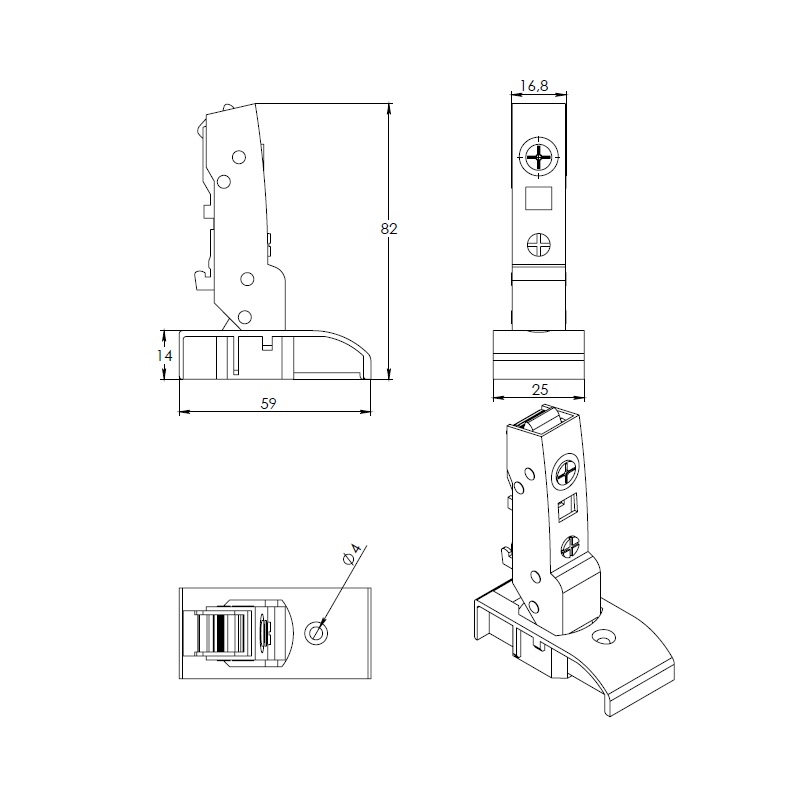 Завіса Clip-on , 110°,Sensys, для скла , нікель (9135141) Hettich Завіса Clip-on , 110°,Sensys, для скла , нікель (9135141) Hettich