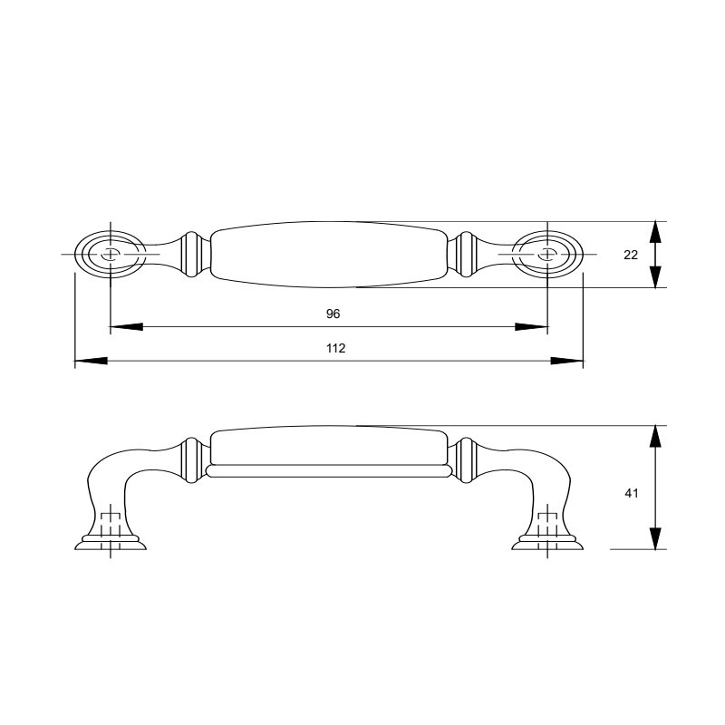 Ручка Marella CR 15136.96 никель полированный | черный матовый