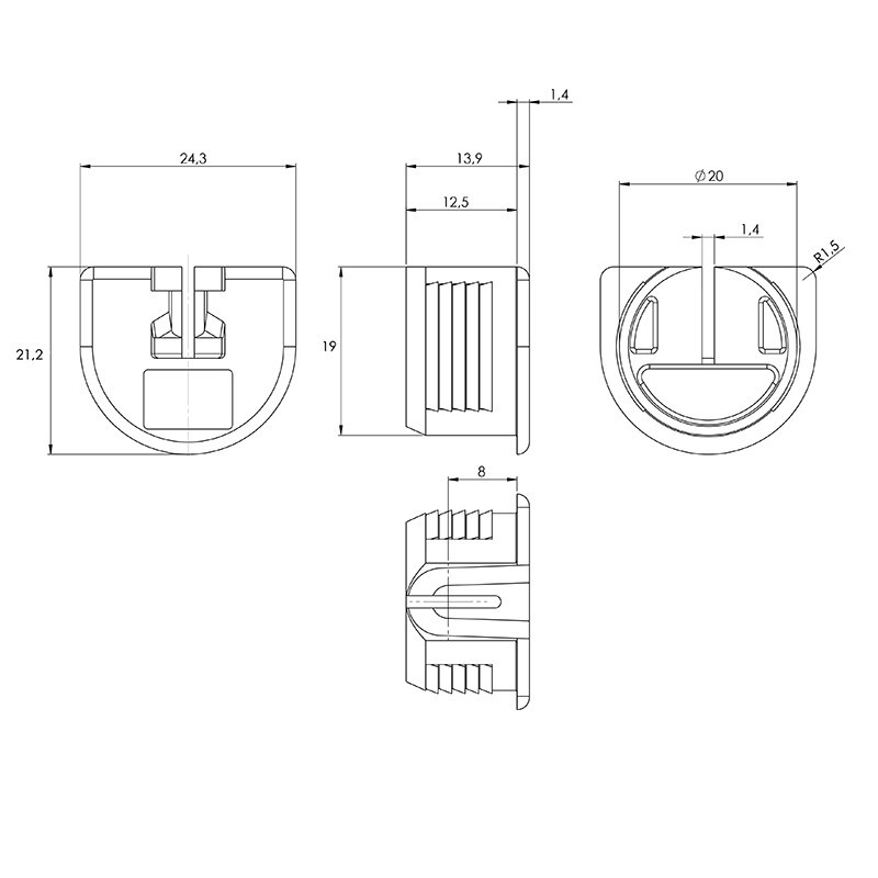 Стяжка VB 135/16 пластик, біла (1016559) Hettich