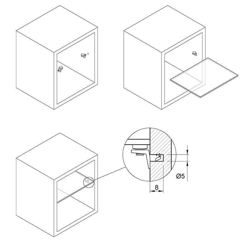 Полицетримач Sekura 8 D=5мм (1010564) Hettich Полицетримач Sekura 8 D=5мм (1010564) Hettich