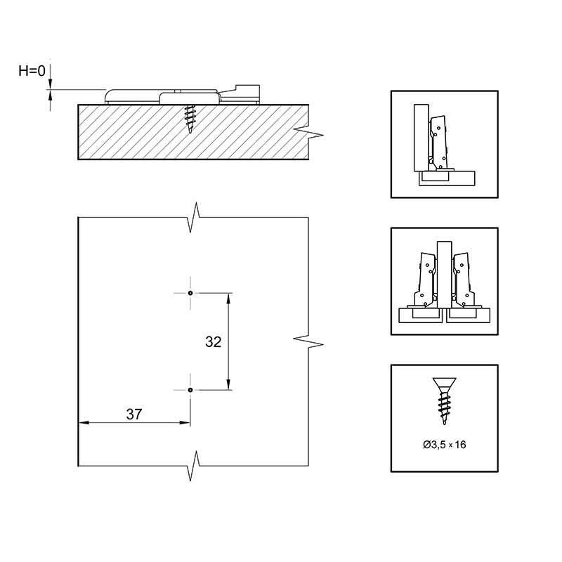 Монтажна планка Sensys дистанція 0 (9071575) Hettich Монтажна планка Sensys дистанція 0 (9071575) Hettich