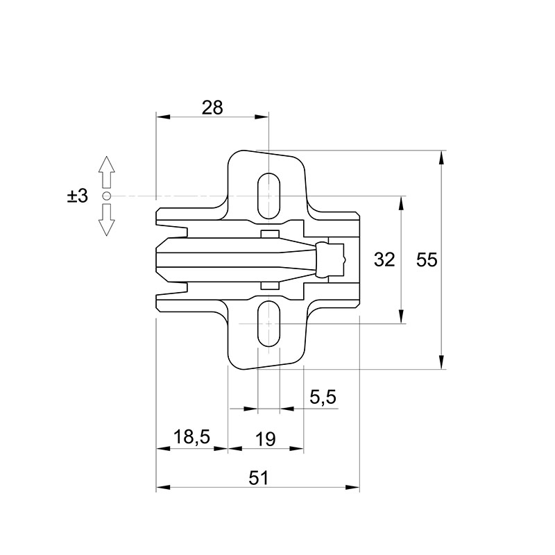 Монтажна планка Sensys дистанція 0 (9071575) Hettich Монтажна планка Sensys дистанція 0 (9071575) Hettich