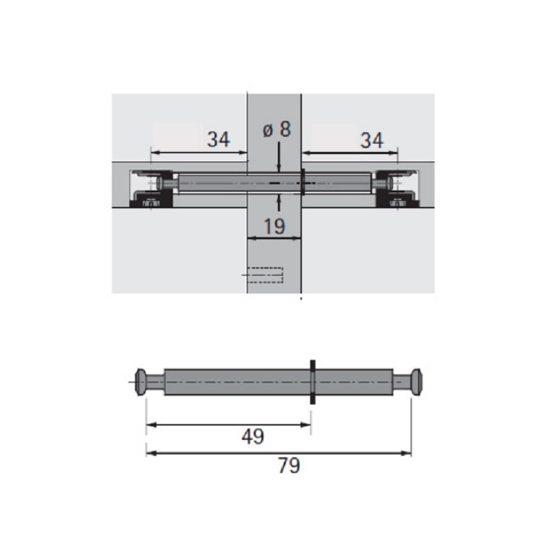 Дюбель двойной под Rastex DU 853 49/30мм (1079580) Hettich Дюбель двойной под Rastex DU 853 49/30мм (1079580) Hettich