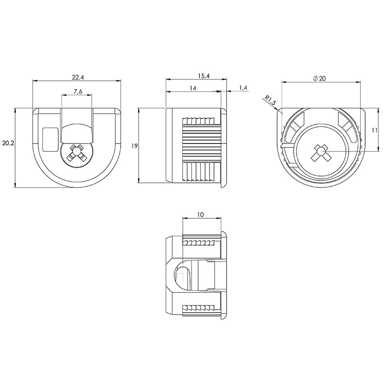Стяжка VB 35/18, белая (9116929) Hettich