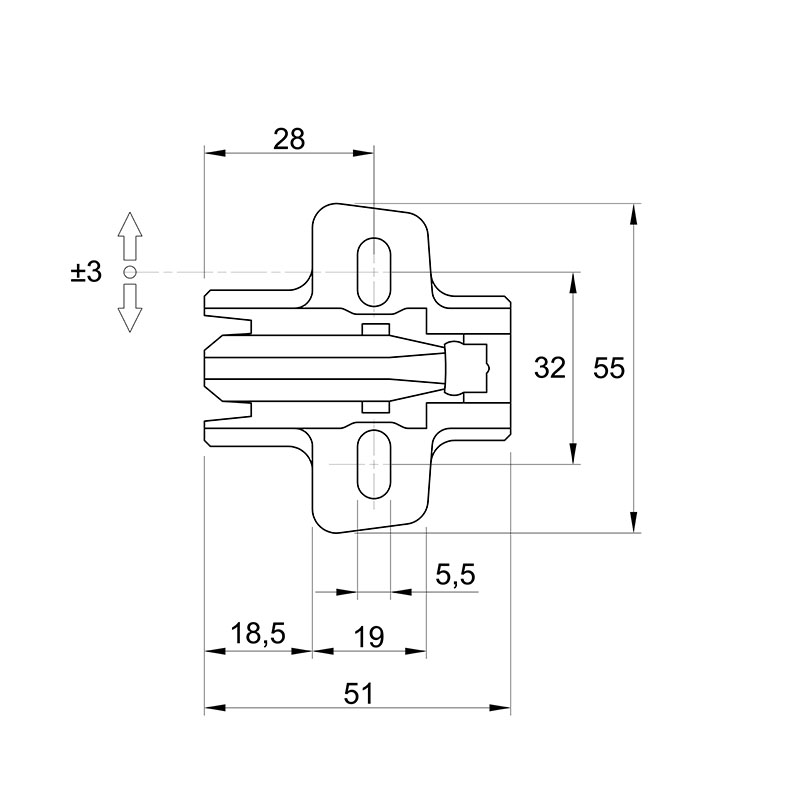 Монтажна планка Sensys дистанція 1,5 (9071576) Hettich