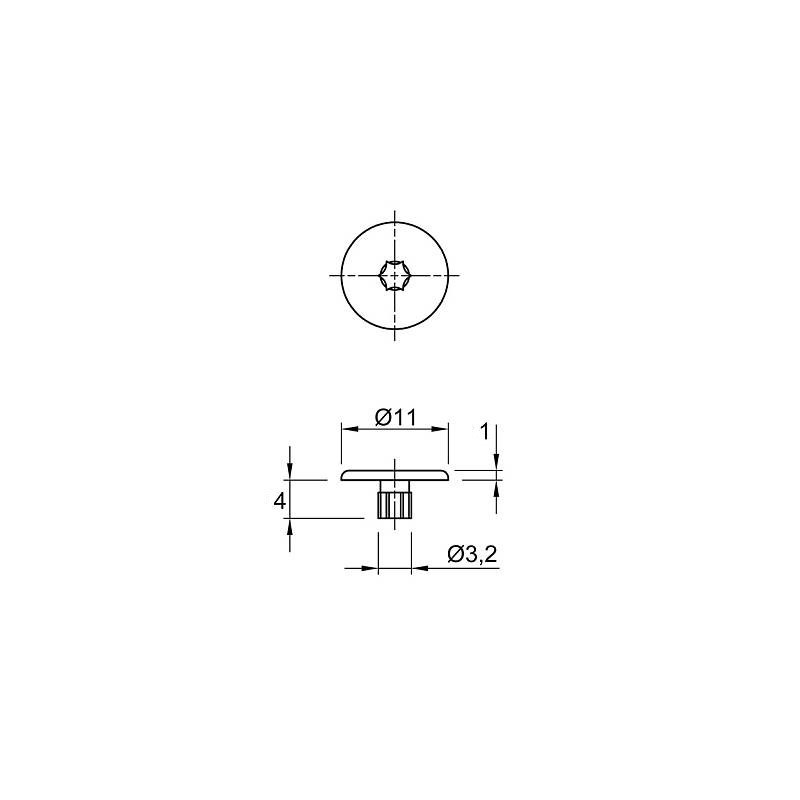 Заглушка для стяжки Housing, D=10, метал, (CF17) Permo Заглушка для стяжки Housing, D=10, метал, (CF17) Permo