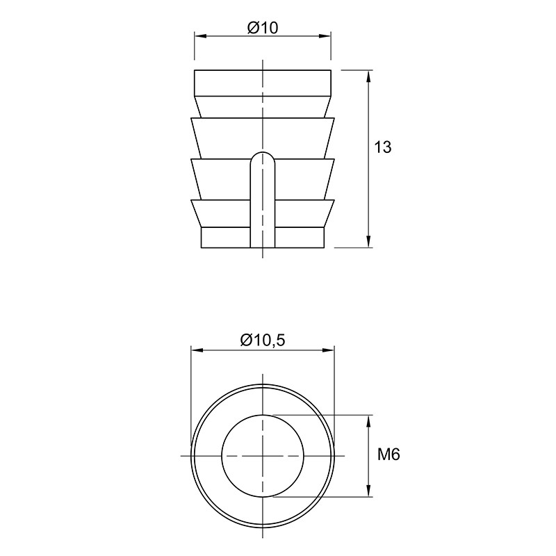 Муфта №100 М6 D=10 пластмасса (1005074) Hettich Муфта №100 М6 D=10 пластмасса (1005074) Hettich