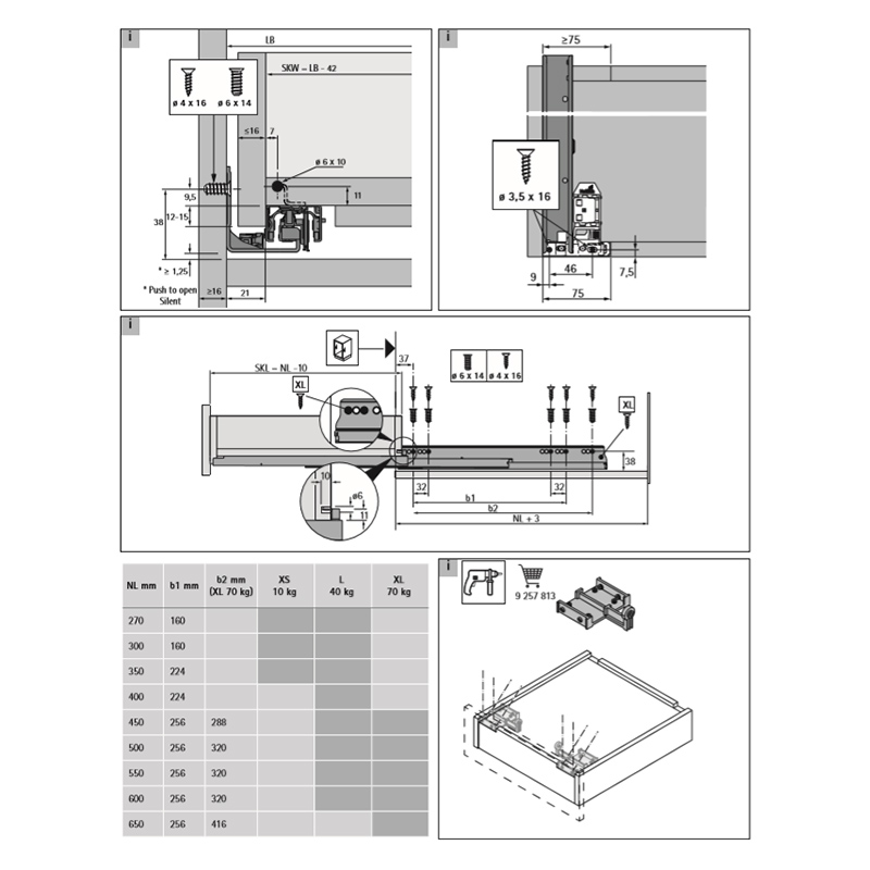 Направляющая Actro YOU L=300мм (40 кг), правая (9256977) Hettich Направляющая Actro YOU L=300мм (40 кг), правая (9256977) Hettich