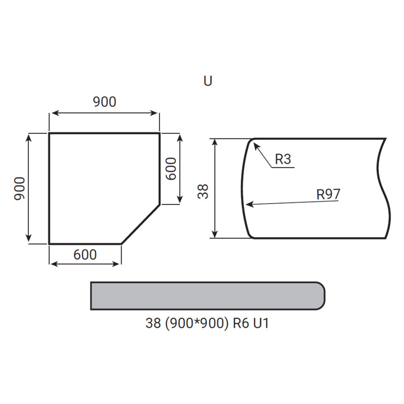 Угол Luxeform W82-1 U Мрамор нереида Угол Luxeform W82-1 U Мрамор нереида