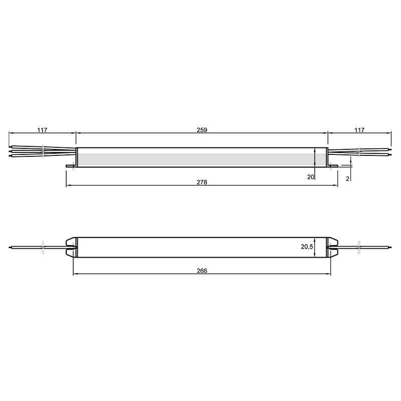Блок живлення SLIM, 12-36-IP65-3Y, метал. корпус