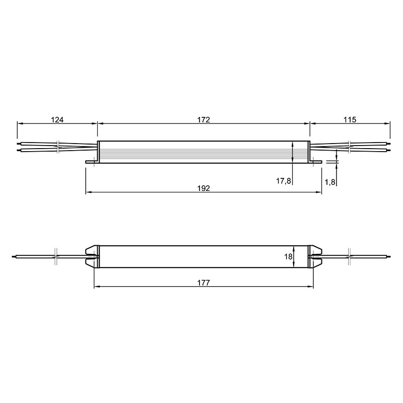 Блок живлення UltraSLIM, 12-24-IP20-2Y, метал. корпус Блок живлення UltraSLIM, 12-24-IP20-2Y, метал. корпус