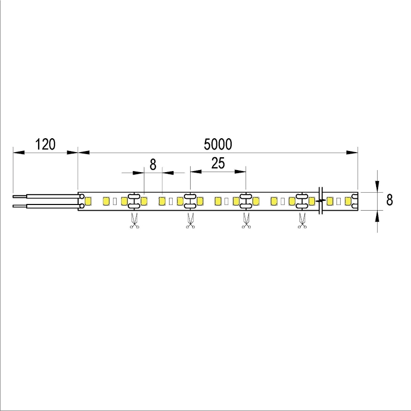 LED-стрічка Smart, 120 LEDs/m, 9,6W, 12V, холодне світло, 6000К
