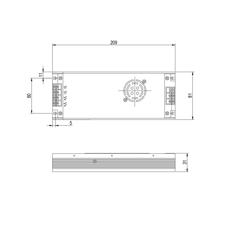 Блок живлення для LED, 360W, 24V, IP20, метал. корпус Блок живлення для LED, 360W, 24V, IP20, метал. корпус