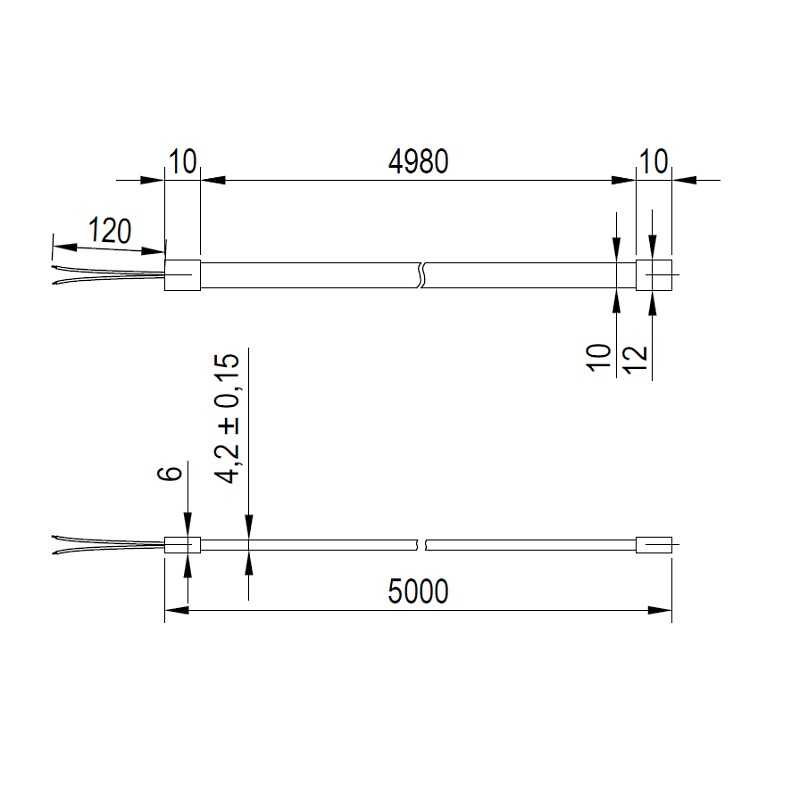 Neon-стрічка, SMD 2835, 9,6W, 12V, IP20, 4х10 mm, холодне світло 5000К
