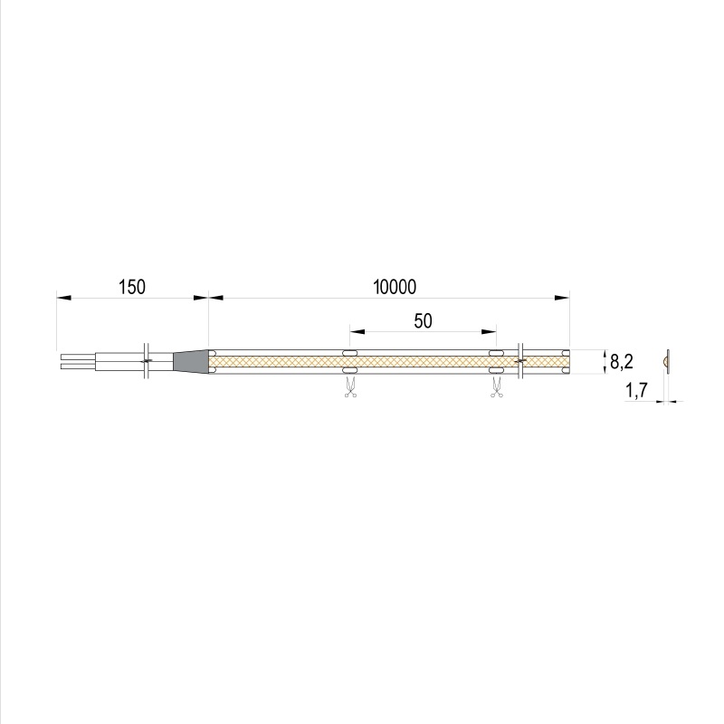 LED-стрічка COB, 480 LEDs/m, 10W, 24V, IP65, тепле світло, 3000К