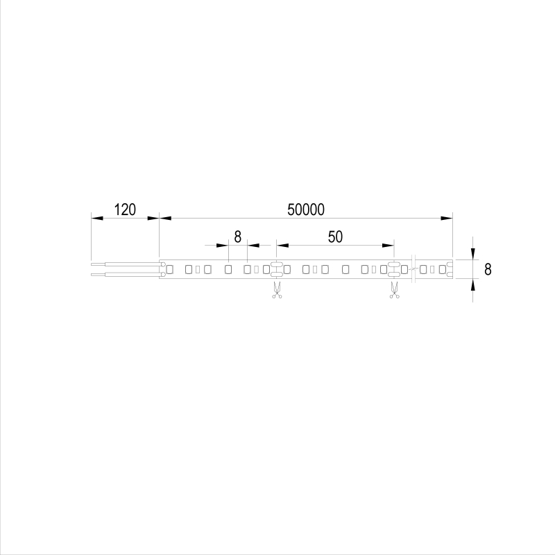 LED-стрічка 2835 SMD, 120 LEDs/m, 10W, 24V, IP20, денне світло, 4000К, 50m