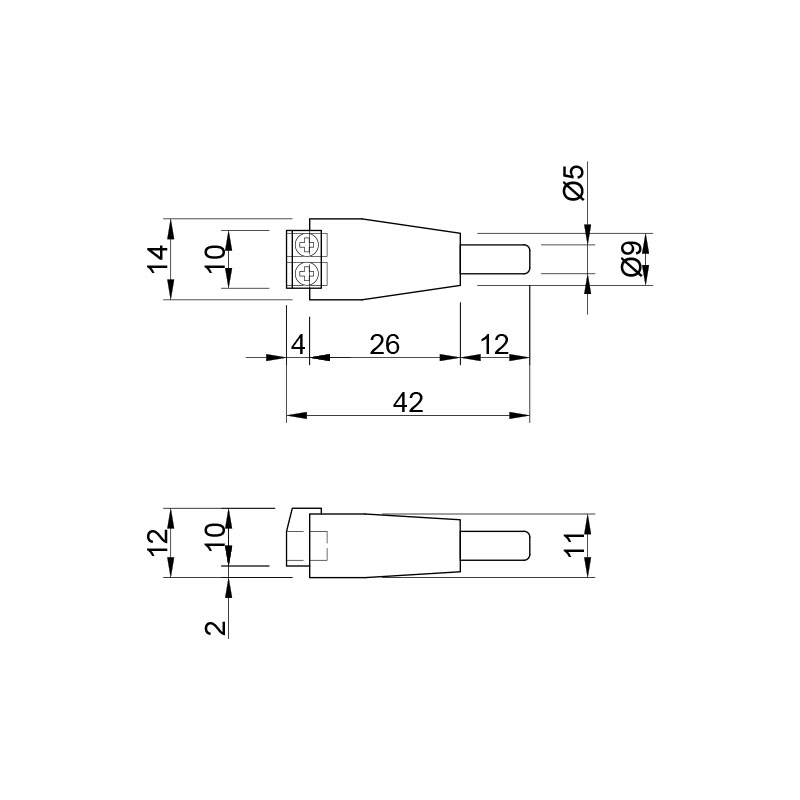 Штекер живлення 2,1/5,5 mm, з клемною колодкою (під гвинт) NEW Штекер живлення 2,1/5,5 mm, з клемною колодкою (під гвинт) NEW