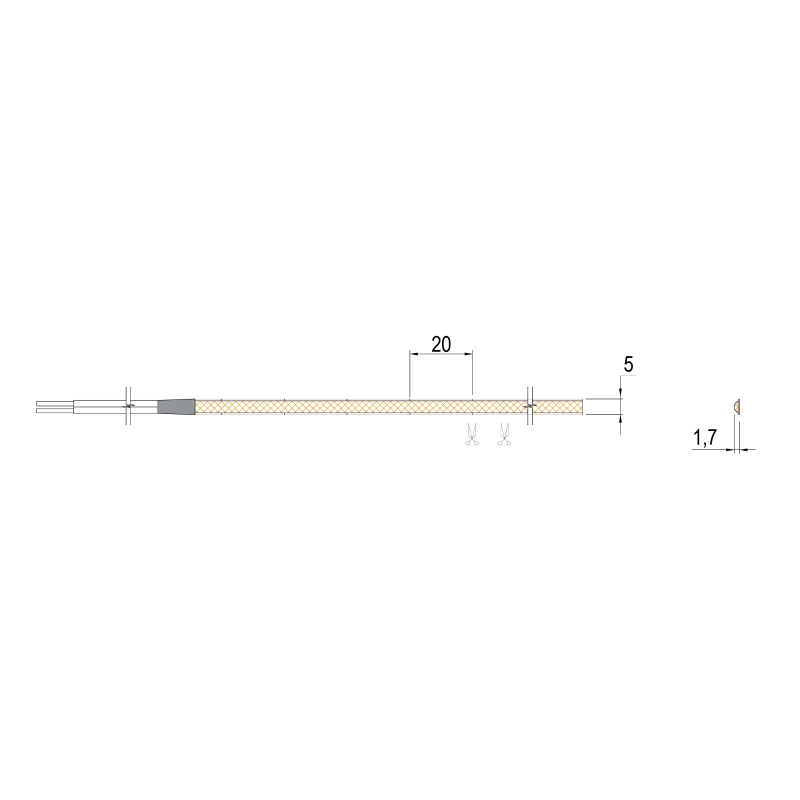 LED-стрічка COB SLIM 5mm, 400 LEDs/m, 7W, 24V, IP20, холодне світло, 6000К