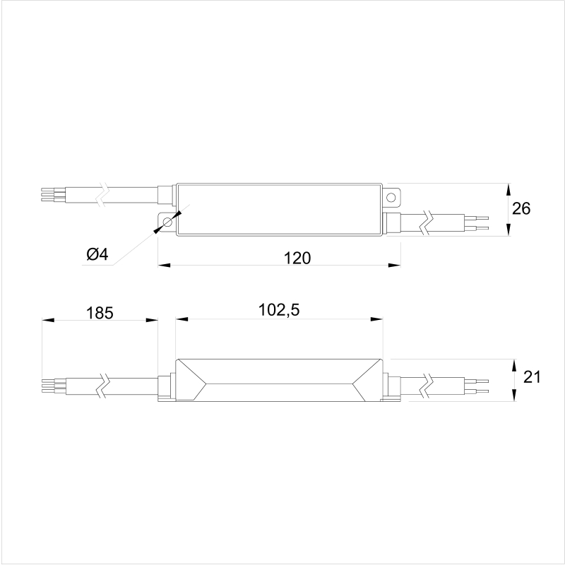 Блок живлення для LED, 40W, 12V, IP67, метал. корпус, Lumine Profi line Блок живлення для LED, 40W, 12V, IP67, метал. корпус, Lumine Profi line