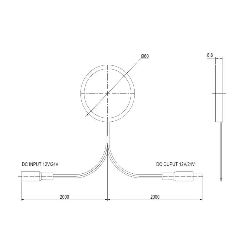 Сенсорный выключатель на ощупь под столешницу толщ. до 30 mm, 12V/24V, 24W/48W Сенсорный выключатель на ощупь под столешницу толщ. до 30 mm, 12V/24V, 24W/48W