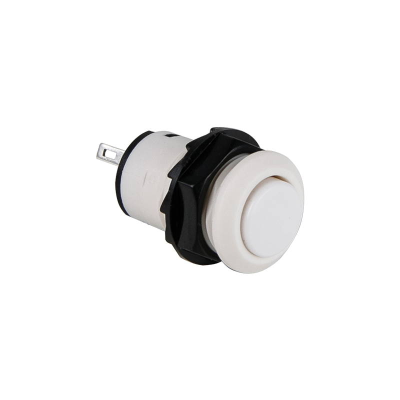 Вимикач кнопковий з фіксацією 220V/12V, 1,5А/3А, білий