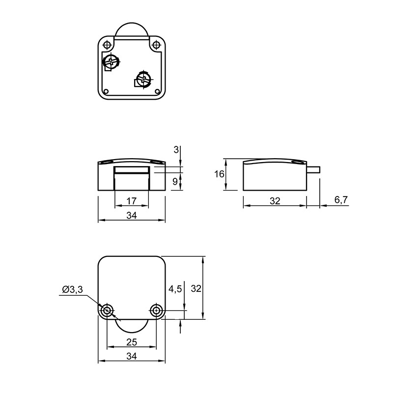 Выключатель механический для двери 220V/12V, 2А, белый