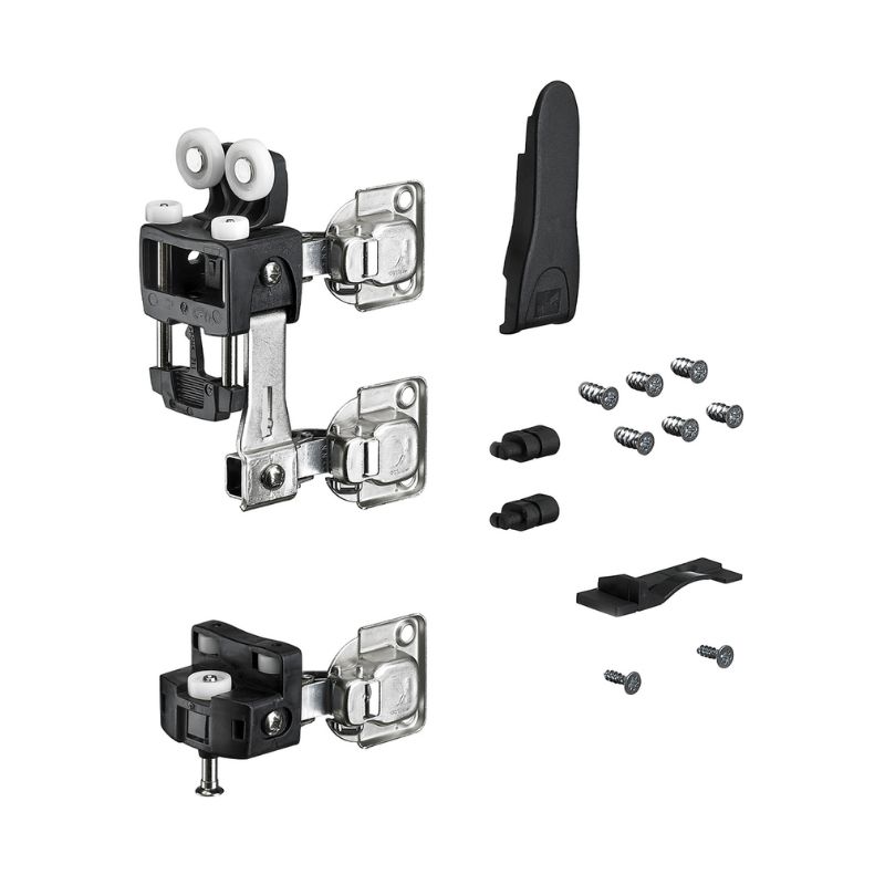 WingLine L, Zestaw elementu jezdnego z dolnym prowadzeniem, z automatyką zamykania, 25 kg, kolor czarny, prawy (9278490) Hettich WingLine L, Zestaw elementu jezdnego z dolnym prowadzeniem, z automatyką zamykania, 25 kg, kolor czarny, prawy (9278490) Hettich