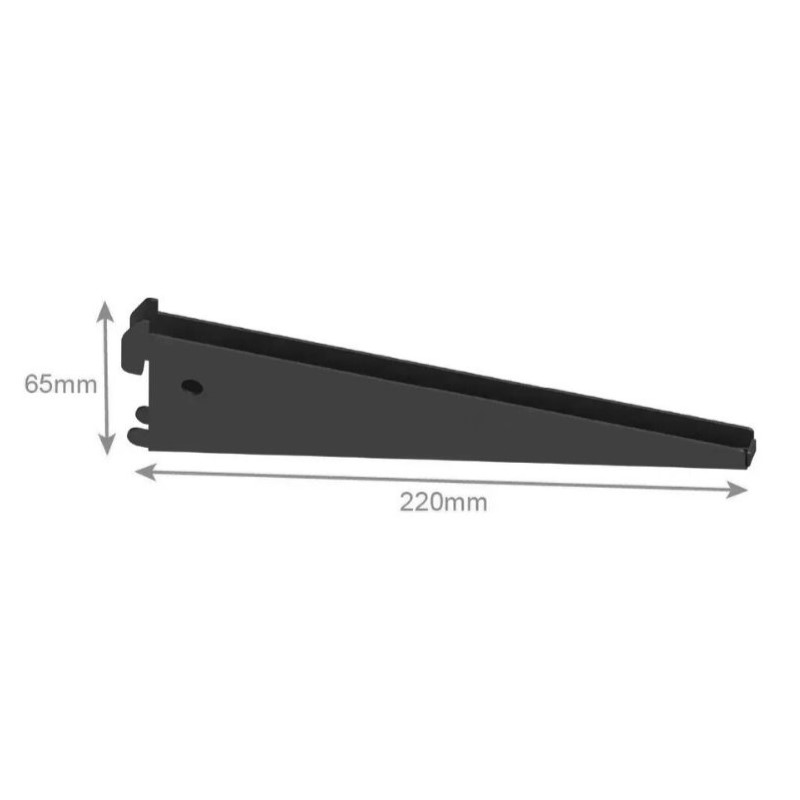 Кронштейн подвійний 220 mm black (wood/glass)