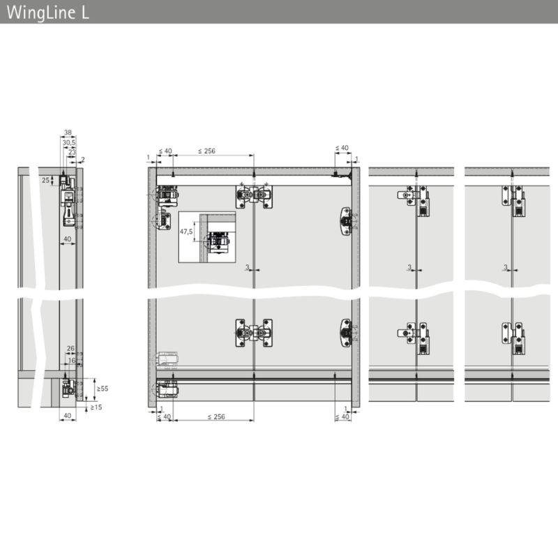 Комплект роликових механізмів WingLine L NEW антрацит, правий , на 25 кг з функцією самозачинення, (9339347) Комплект роликових механізмів WingLine L NEW антрацит, правий , на 25 кг з функцією самозачинення, (9339347)