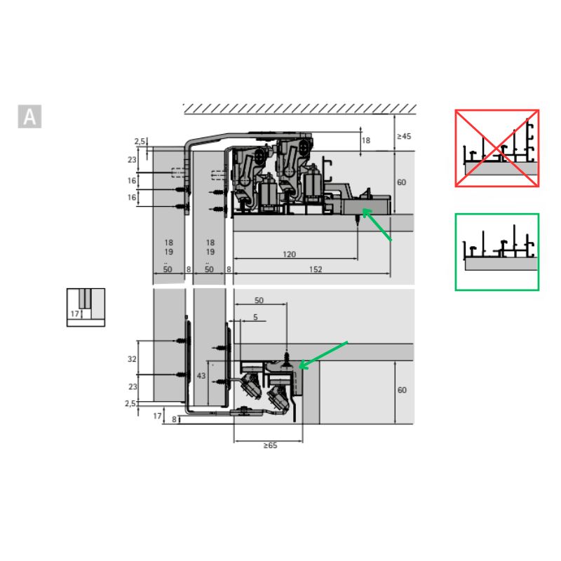 Верхний ходовой профиль для 1-2 дверей, L=2300мм, TopLine XL v2.0 (9278127) Hettich