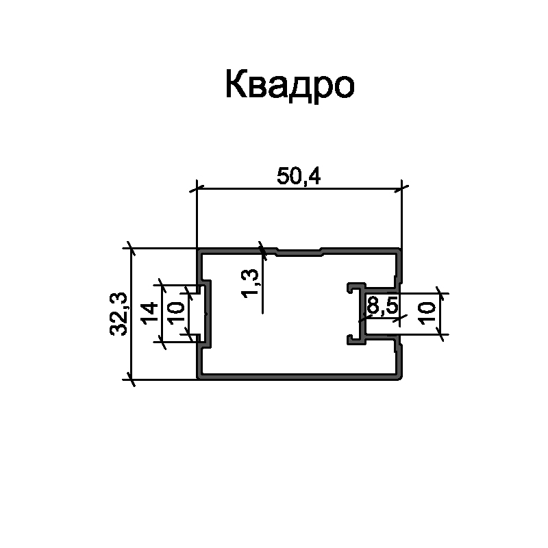 Профіль вертикальний закритий КВАДРО з пазом під структ. дер / венге глянець / 5,2 Профіль вертикальний закритий КВАДРО з пазом під структ. дер / венге глянець / 5,2