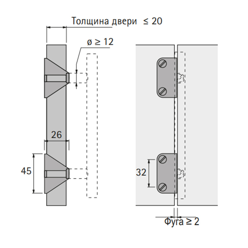 Адаптер для ручки, хром матовий (115365) Hettich